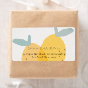 Cute Fun Yellow Lemon Fruity Citrus Bright Address