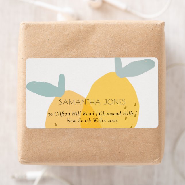 Cute Fun Yellow Lemon Fruity Citrus Bright Address (Insitu)