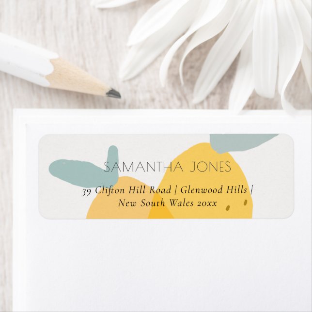 Cute Fun Yellow Lemon Fruity Citrus Bright Address (Insitu)