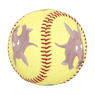 Cute funny aardvark cartoon baseball