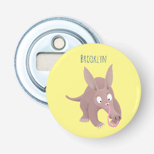 Cute funny aardvark cartoon bottle opener