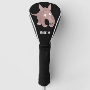 Cute funny aardvark cartoon golf head cover