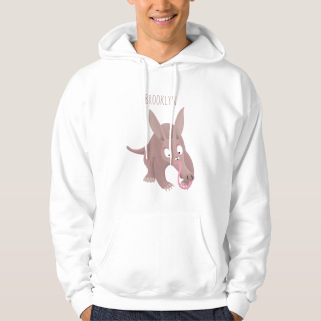 Cute funny aardvark cartoon  hoodie (Front)