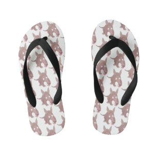 Cute funny aardvark cartoon kid's flip flops