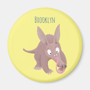 Cute funny aardvark cartoon magnet