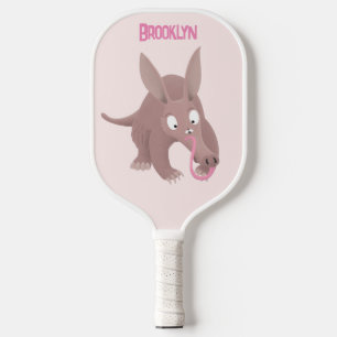 Cute funny aardvark cartoon pickleball paddle
