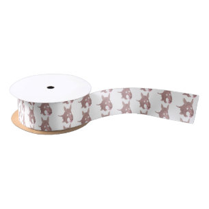 Cute funny aardvark cartoon satin ribbon
