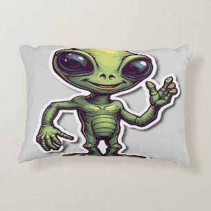 Cute Funny Alien – Whimsical & Playful Accent Pillow