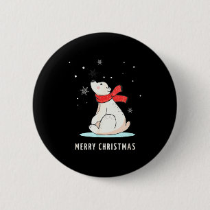 Cute Funny & Unique Christmas Lar Bear & S 2 Inch Round Button