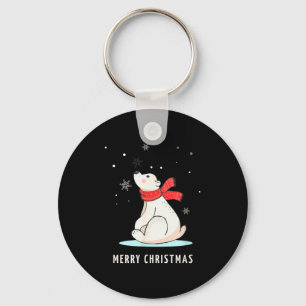 Cute Funny & Unique Christmas Lar Bear & S Keychain