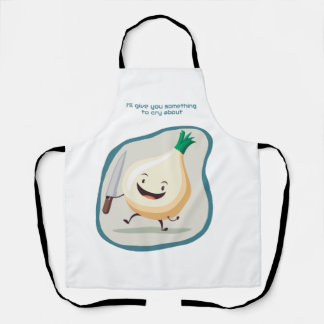 Cute funny and edgy chef or cook onion apron