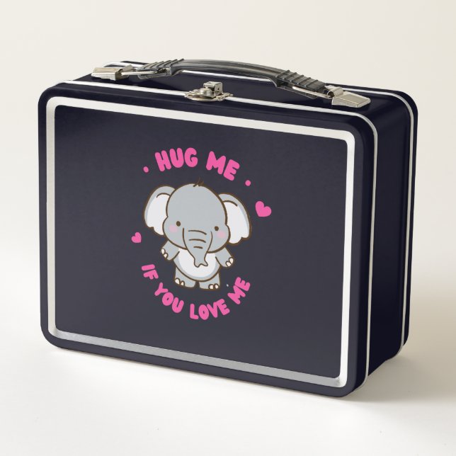 Cute Funny And Lovely Elephant  Metal Lunch Box (Front)