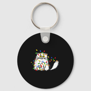 Cute Funny Animal Lover Cat Christmas Keychain