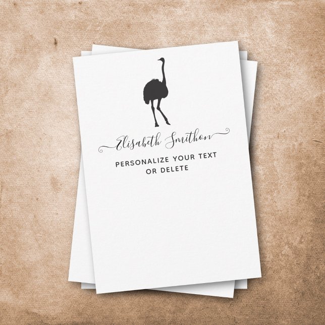 Cute Funny Animal Ostrich Bird Personal Stationery Card (Creator Uploaded)