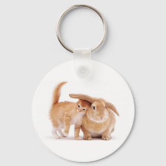 cute_funny_animals_8 kitten bunny rabbit friends keychain