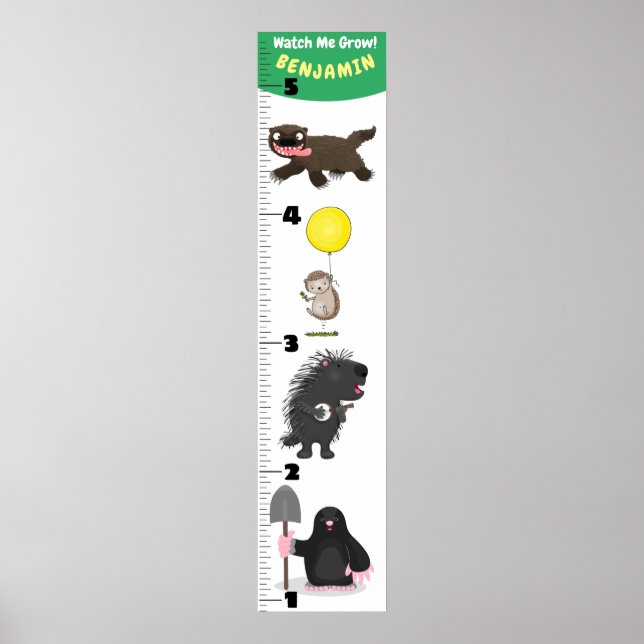 Cute funny animals cartoon poster (Front)