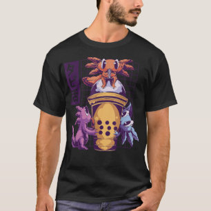 Cute Funny Aolotl Ice Cream Cone Japanese Anime T-Shirt