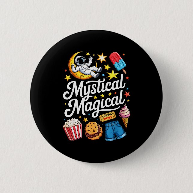 Cute Funny Astronaut Cookies Kids Boy Toddler Girl 2 Inch Round Button (Front)