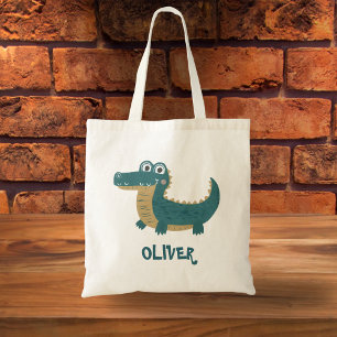 Cute Funny Baby Alligator Personalized Tote Bag