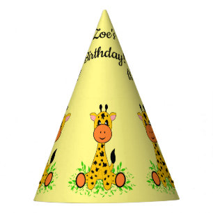 Cute funny baby giraffe for kids any age birthday  party hat