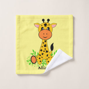 Cute funny baby giraffe for kids, wash cloth