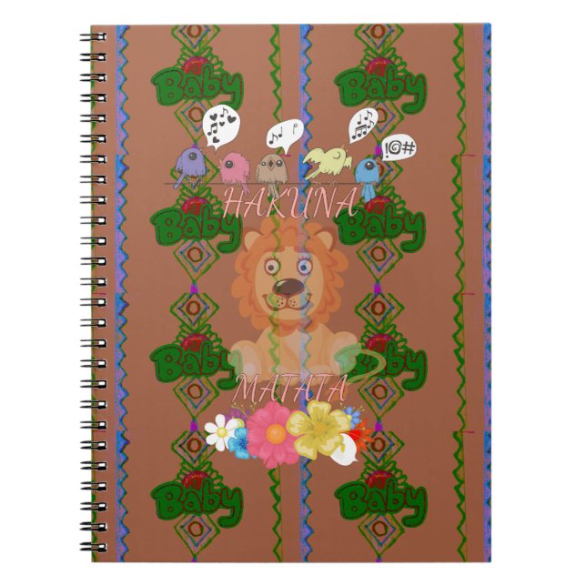 Cute Funny Baby Lion King: Hakuna Matata Design Notebook (Front)