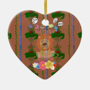 Cute funny Baby Lion King Hakuna Matata latest edg Ceramic Ornament