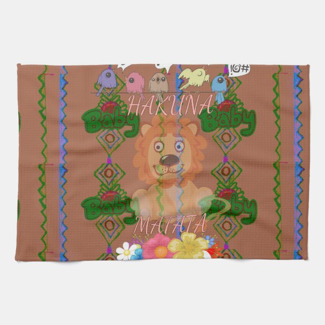 Cute funny Baby Lion King Hakuna Matata latest edg Kitchen Towel (Horizontal)