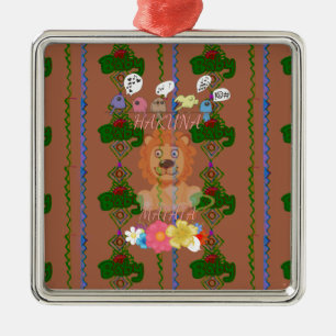 Cute funny Baby Lion King Hakuna Matata latest edg Metal Ornament