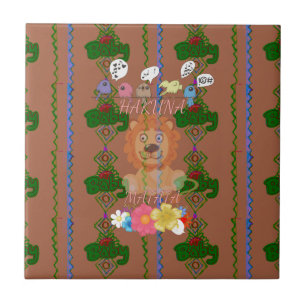 Cute funny Baby Lion King Hakuna Matata latest edg Tile