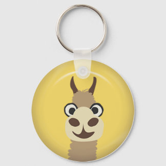 CUTE FUNNY BABY LLAMA BRIGHT YELLOW ORANGE FARM C KEYCHAIN