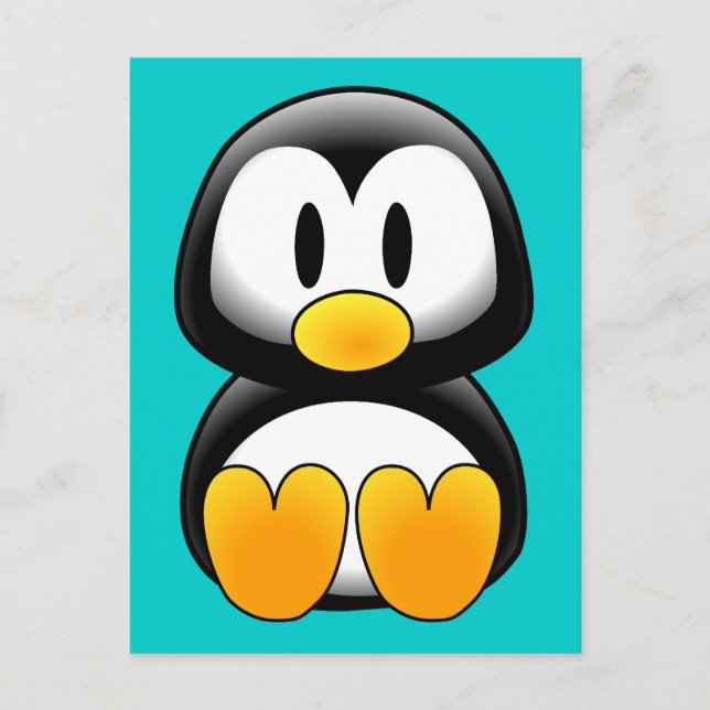 Cute Funny Baby Penguin Postcard (Front)