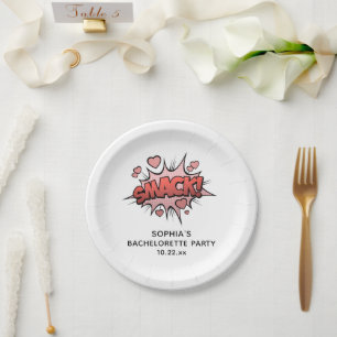 Cute Funny Bachelorette Party Retro Wedding Paper Plate
