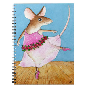 Cute funny ballerina mouse Notebook