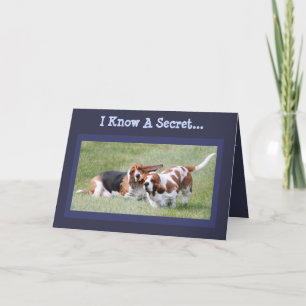 Cute & Funny Basset Hounds On Birthday Card