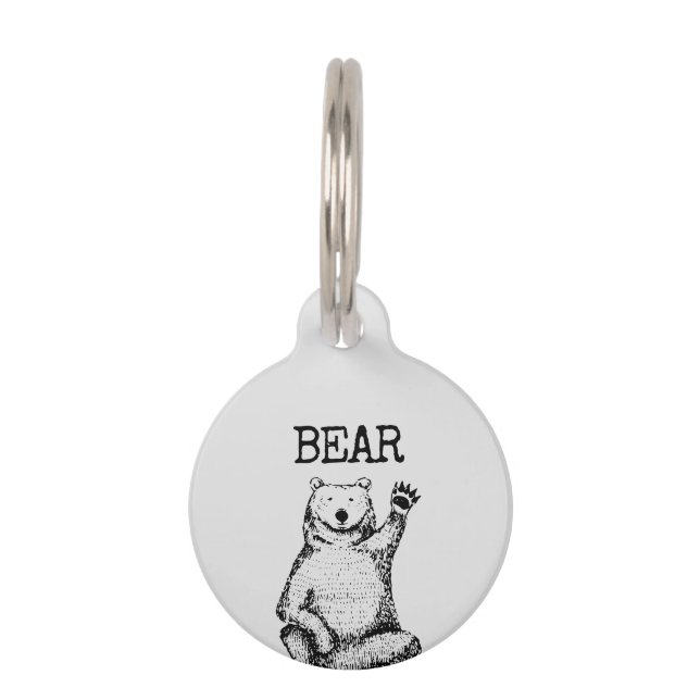 Cute Funny Bear Pet Tag (Front)