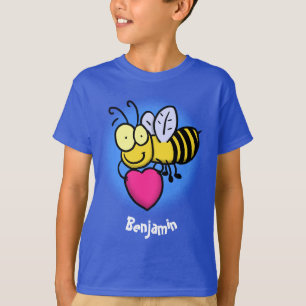 Cute funny bee with heart cartoon illustration T-Shirt
