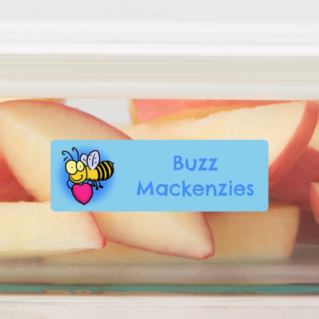 Cute funny bee with heart cartoon personalized  (Affixed)