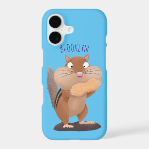 Cute funny big cheeks chipmunk cartoon