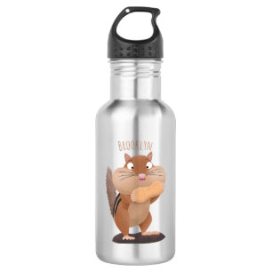 Cute funny big cheeks chipmunk cartoon  532 ml water bottle