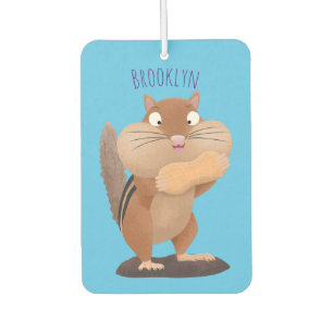 Cute funny big cheeks chipmunk cartoon air freshener