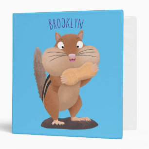 Cute funny big cheeks chipmunk cartoon binder