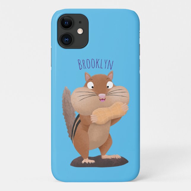 Cute funny big cheeks chipmunk cartoon Case-Mate iPhone case (Back)