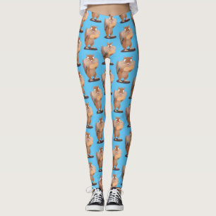 Cute funny big cheeks chipmunk cartoon leggings