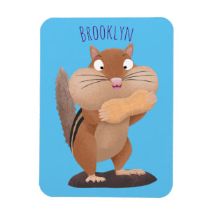 Cute funny big cheeks chipmunk cartoon magnet