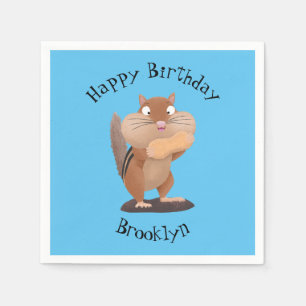 Cute funny big cheeks chipmunk cartoon napkin