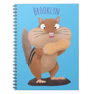 Cute funny big cheeks chipmunk cartoon notebook