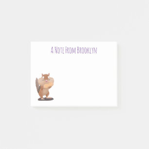 Cute funny big cheeks chipmunk cartoon post-it notes