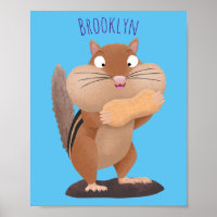 Cute funny big cheeks chipmunk cartoon