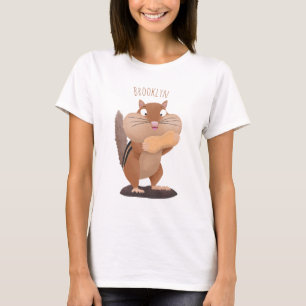 Cute funny big cheeks chipmunk cartoon T-Shirt